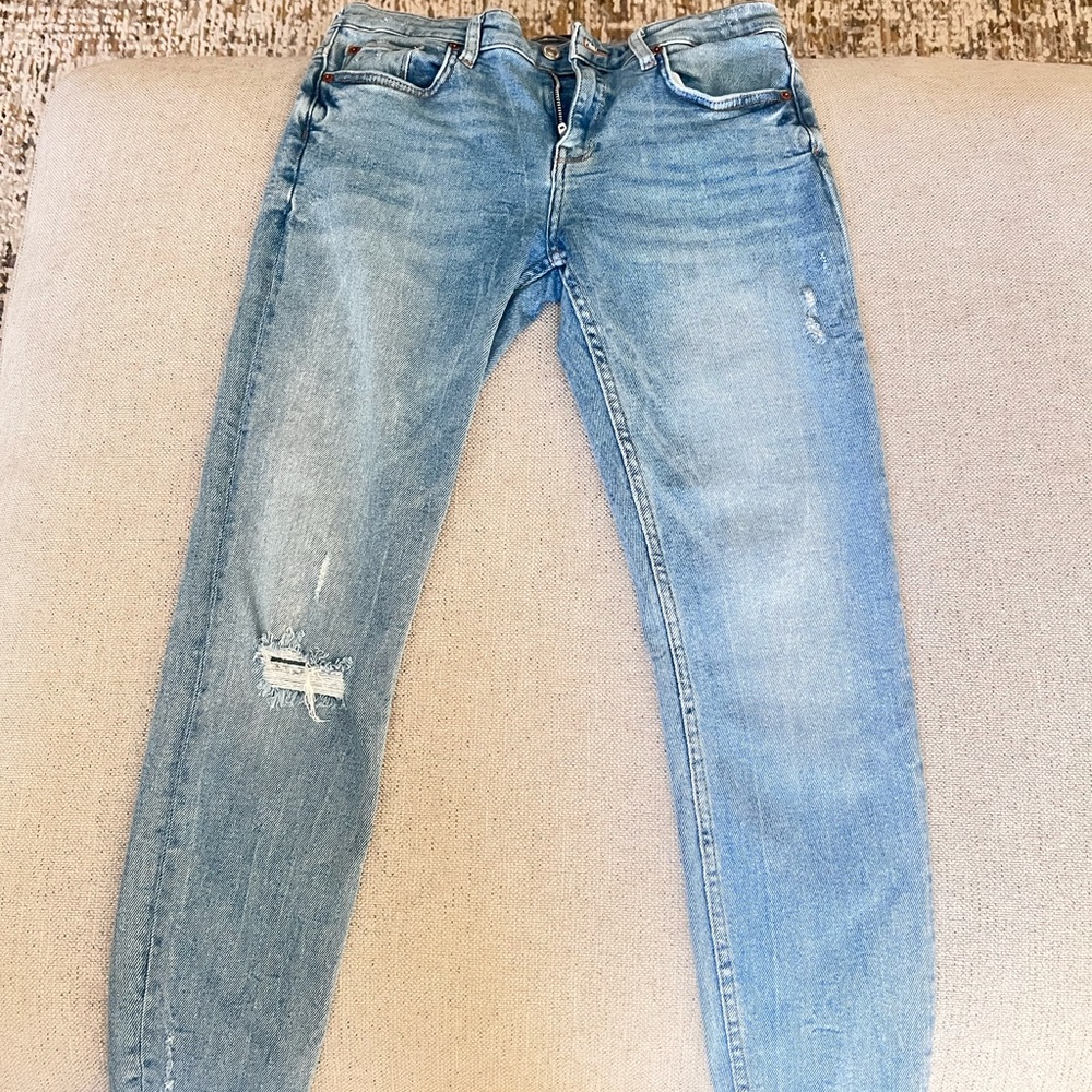Zara Light Blue Boyfriend Jeans